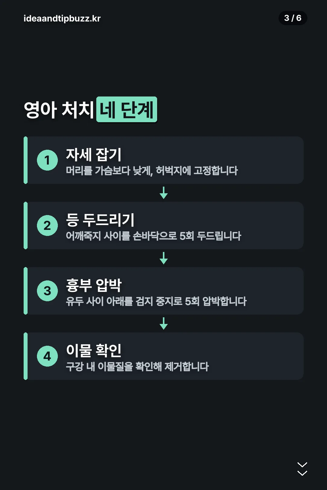 영아 처치 네 단계