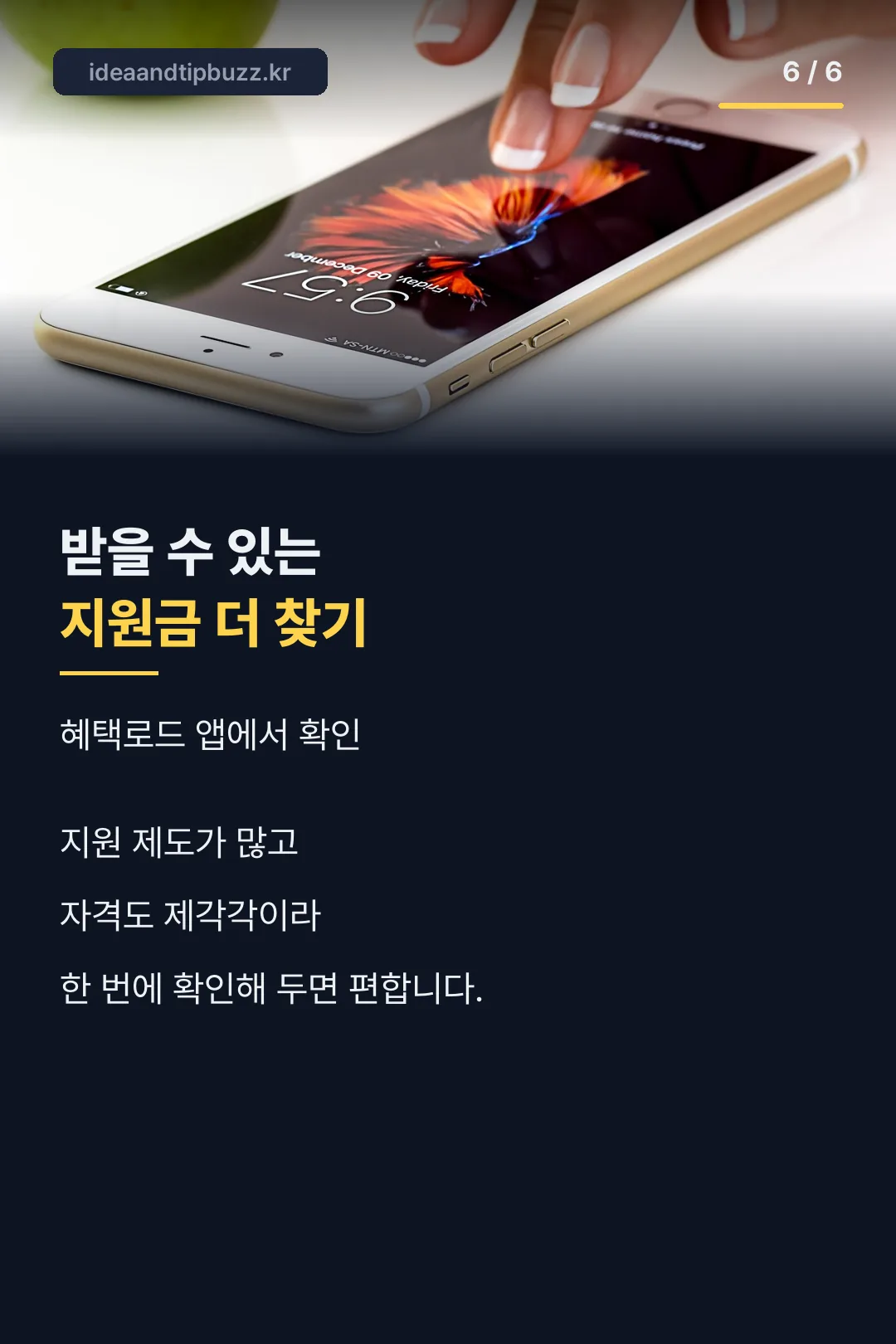 다른 지원금 확인