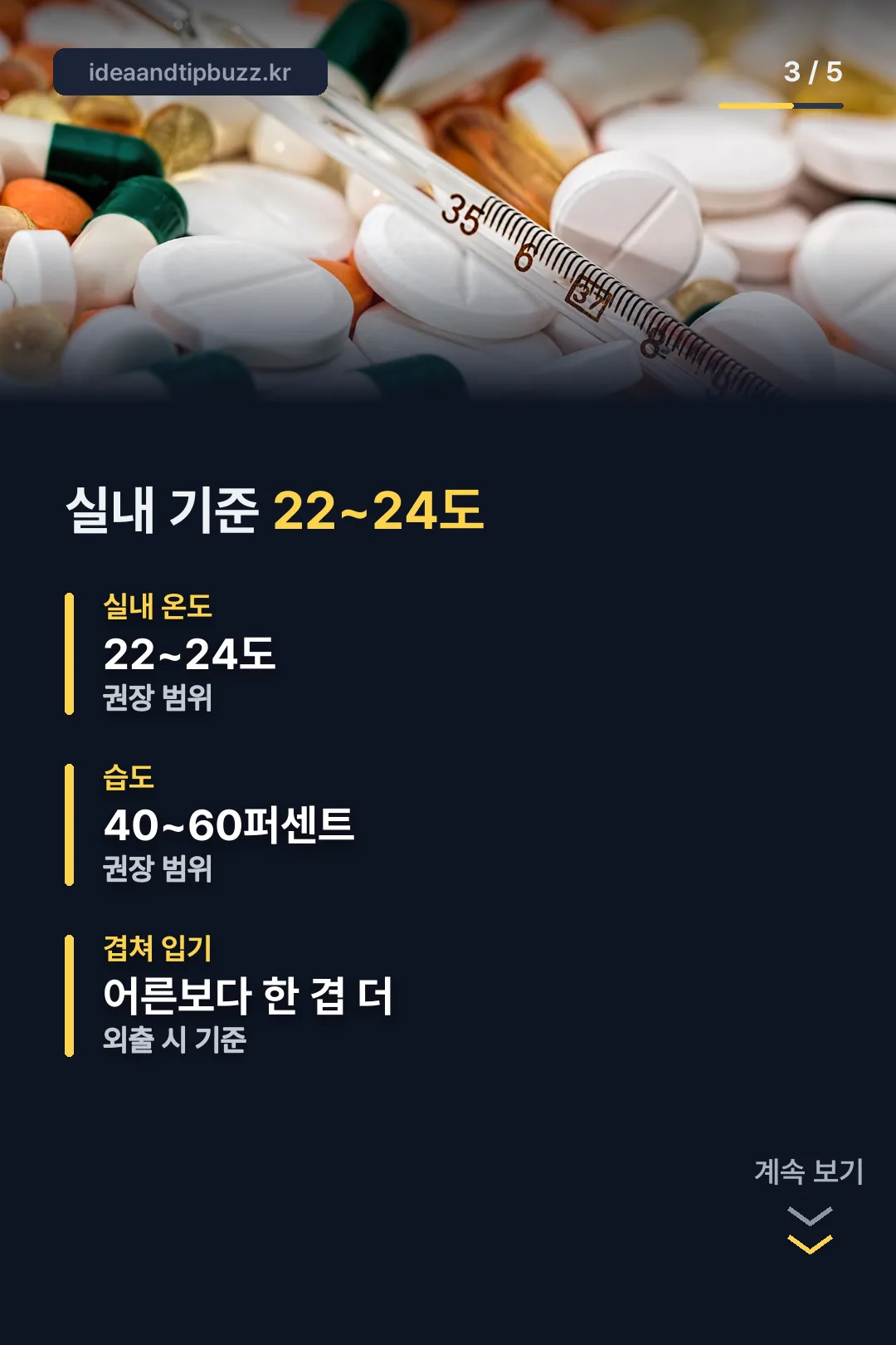 실내 온도 22~24도 기준