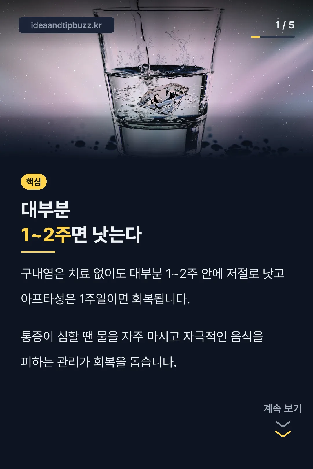 구내염 빨리 낫는법 표지