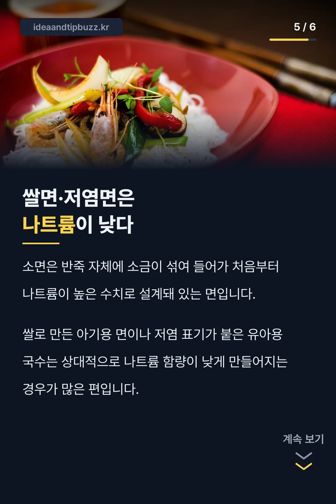 쌀면·저염면 나트륨 비교
