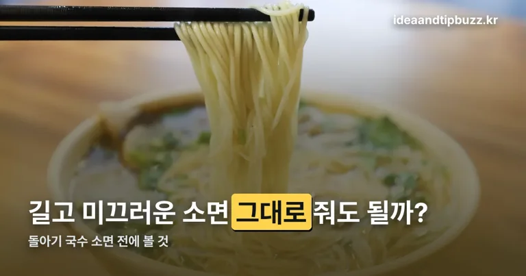 돌아기 국수 소면 정리 썸네일